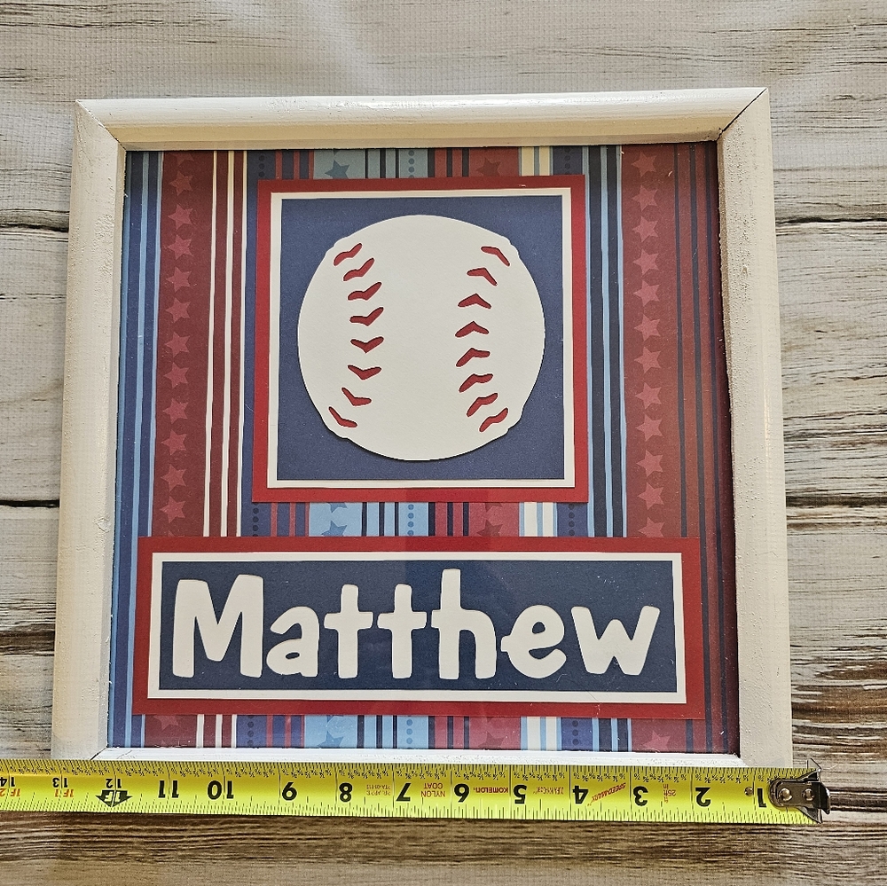 Stripped Baseball Wall Art - "Matthew"